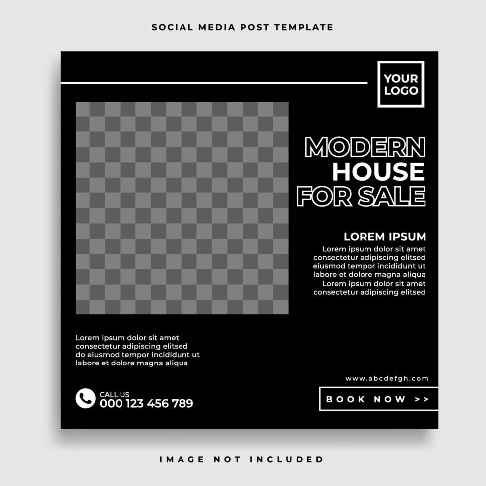 Real estate social media post or square web banner advertising template vector