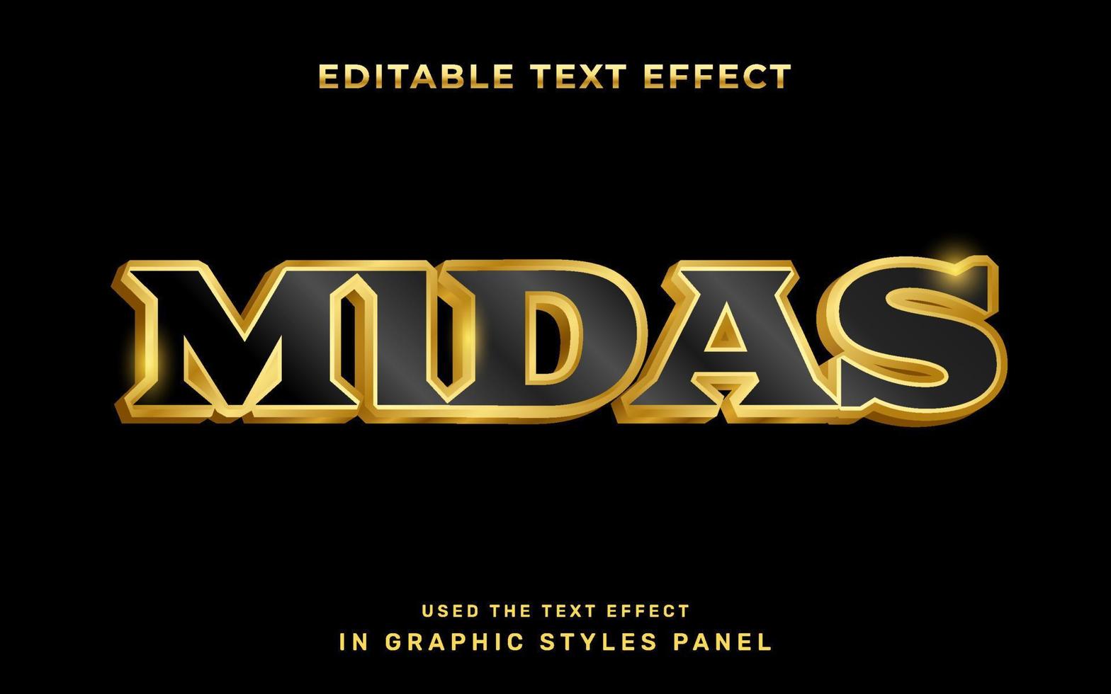 Gold editable text effect vector