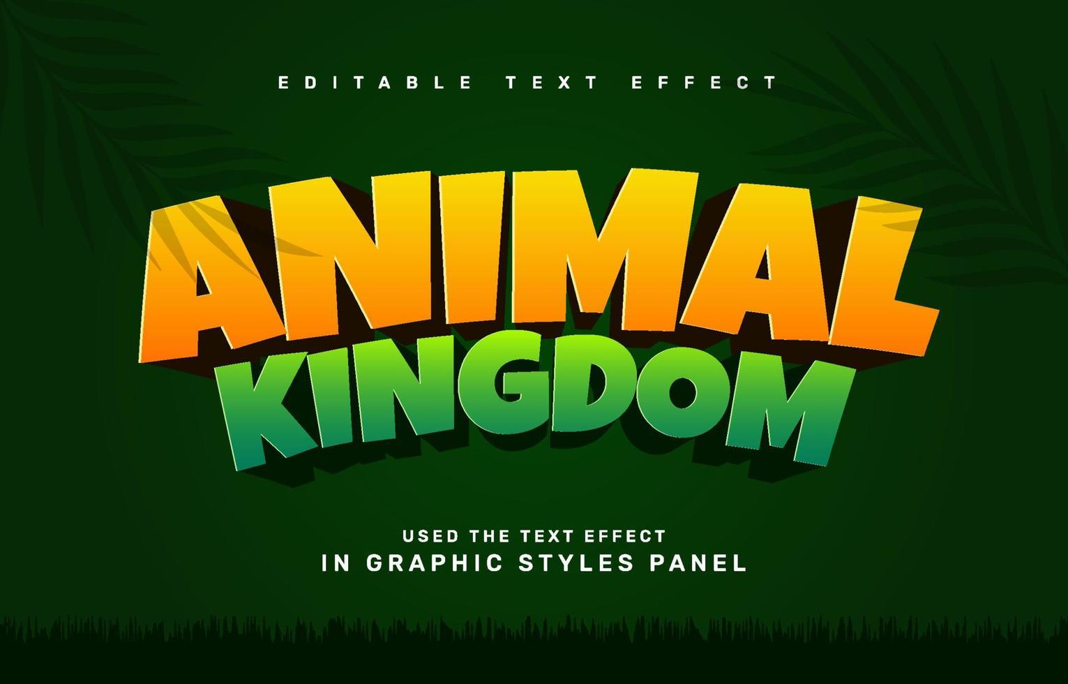 Animal editable text effect template vector