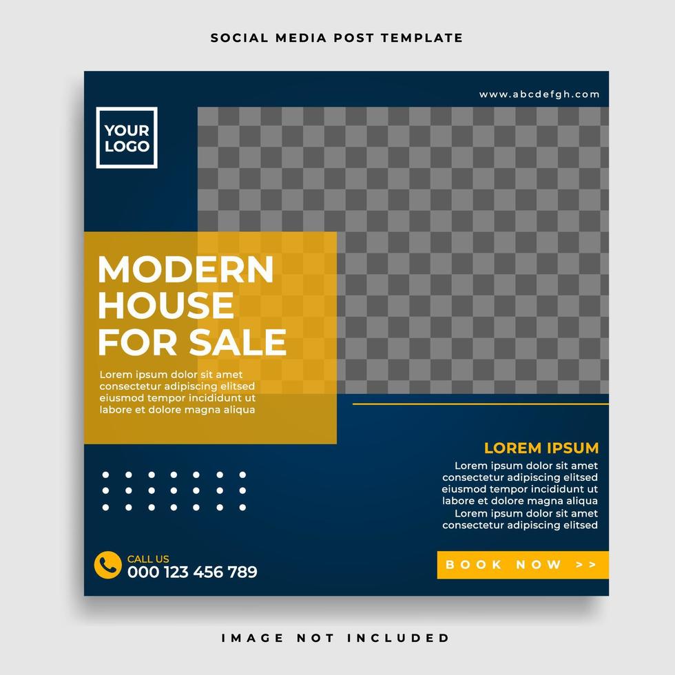 Real estate social media post or square web banner advertising template vector