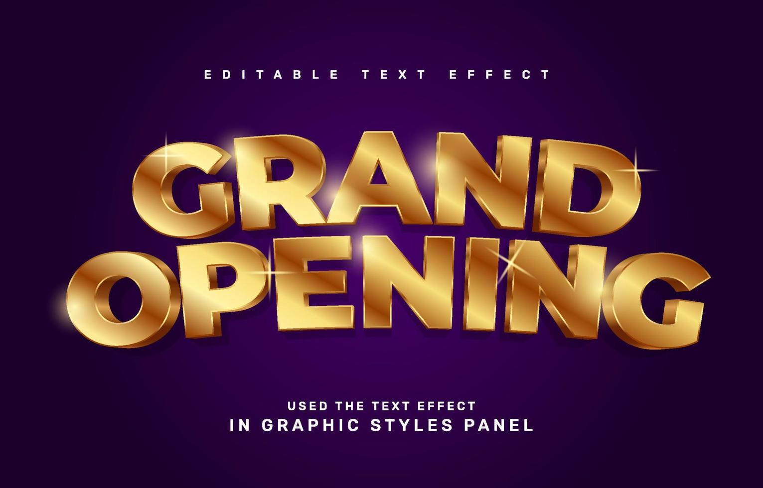 Gold Grand Opening text effect vector