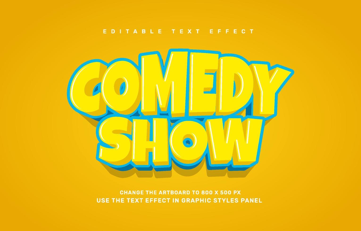 Comedy show editable text effect template vector