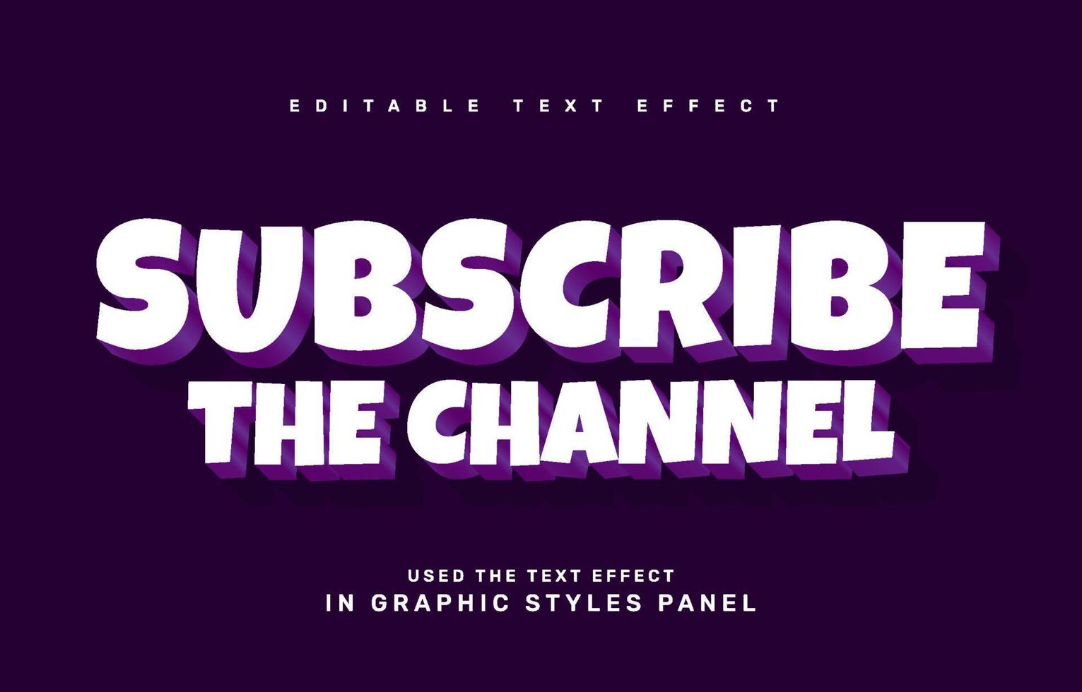 subscribe editable text effect template vector