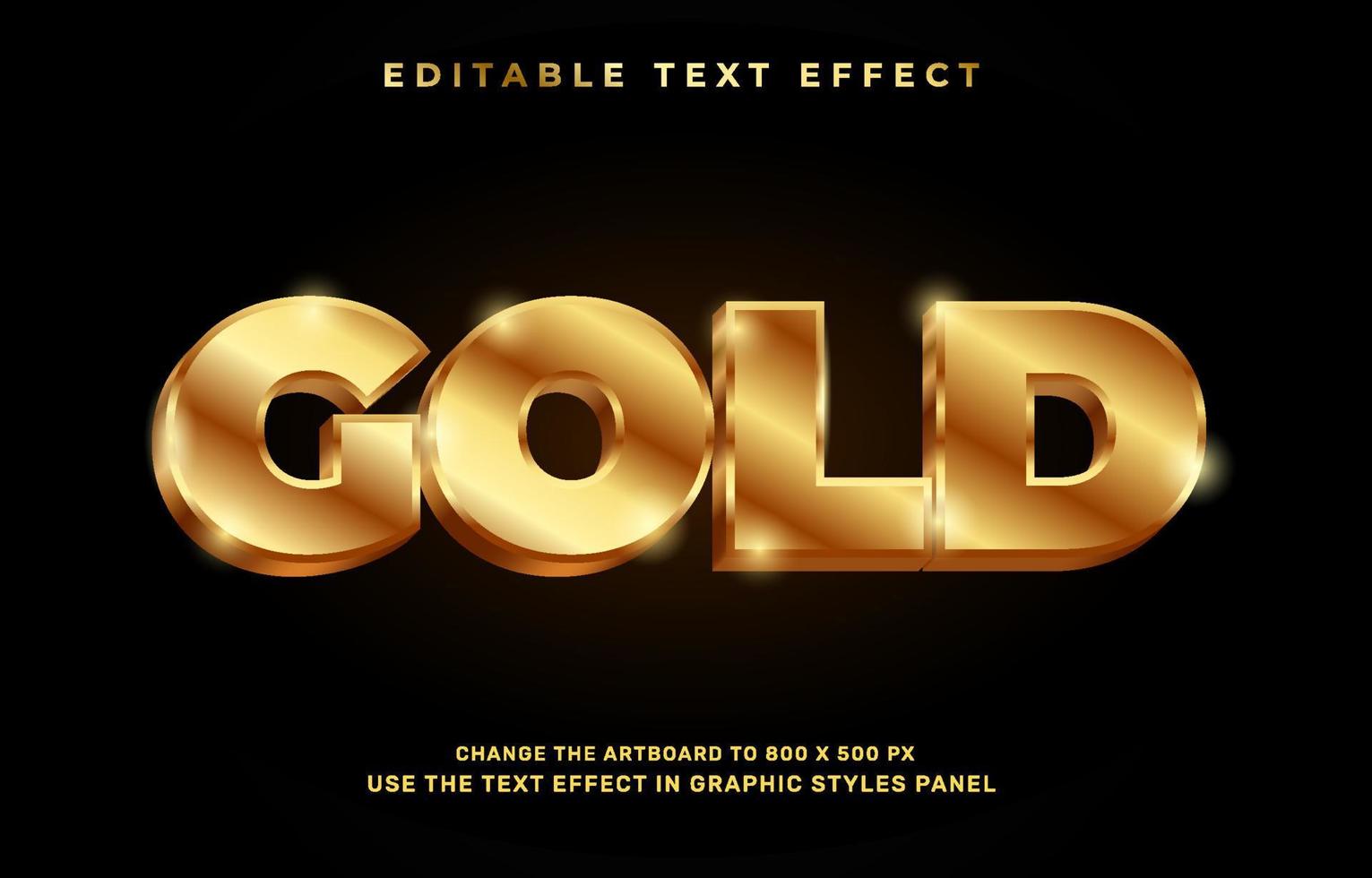 Gold editable text effect template vector