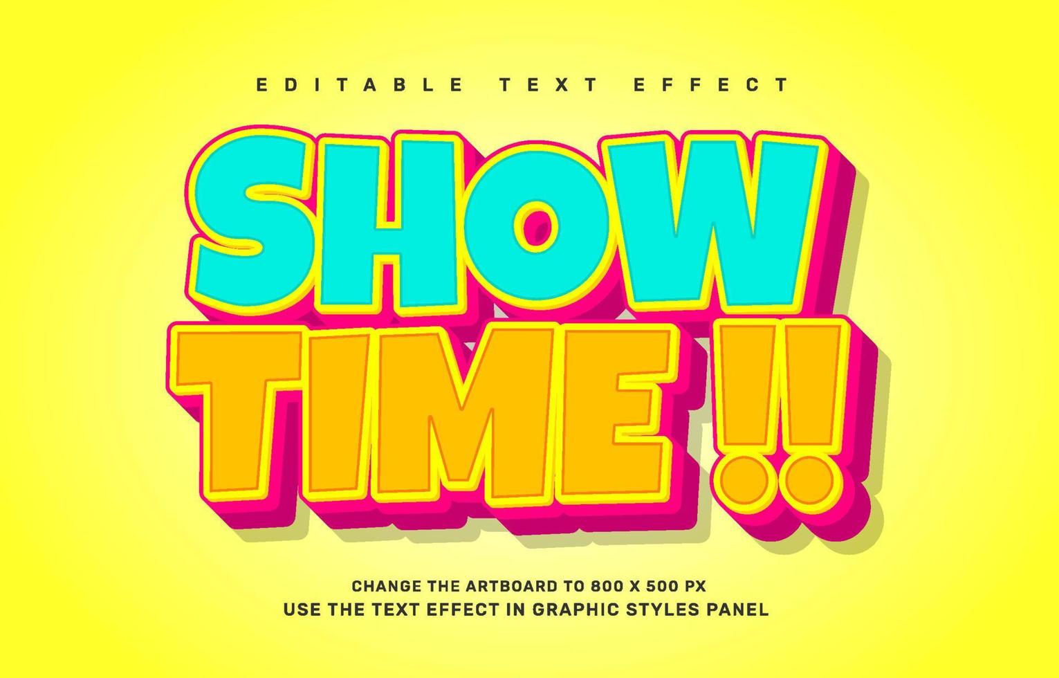 Show time editable text effect template vector