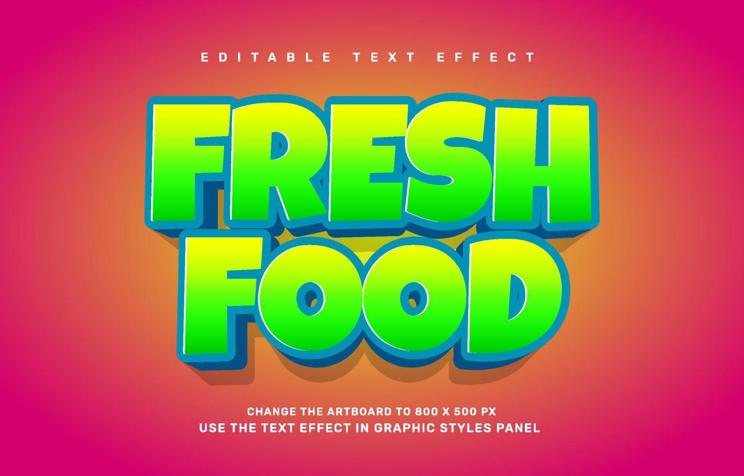 Fresh food editable text effect template vector