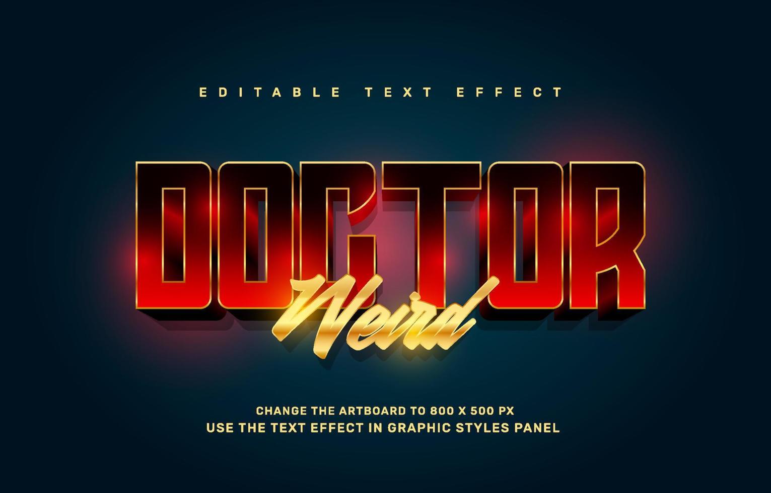 Superhero Doctor editable text effect template vector