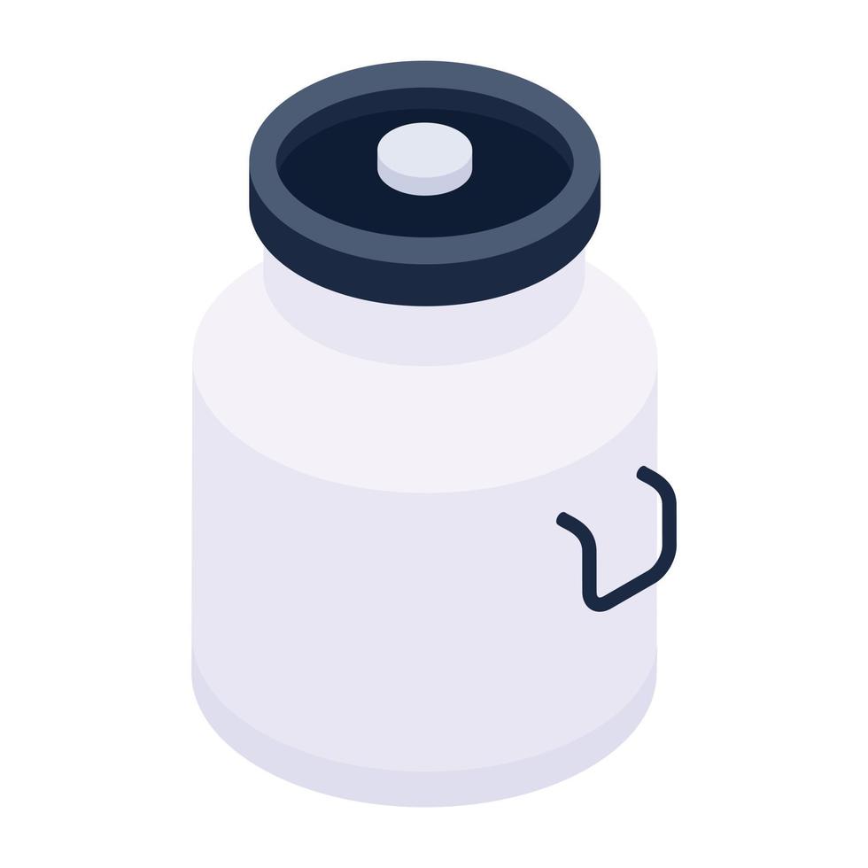 Premium isometric icon of milk can vector