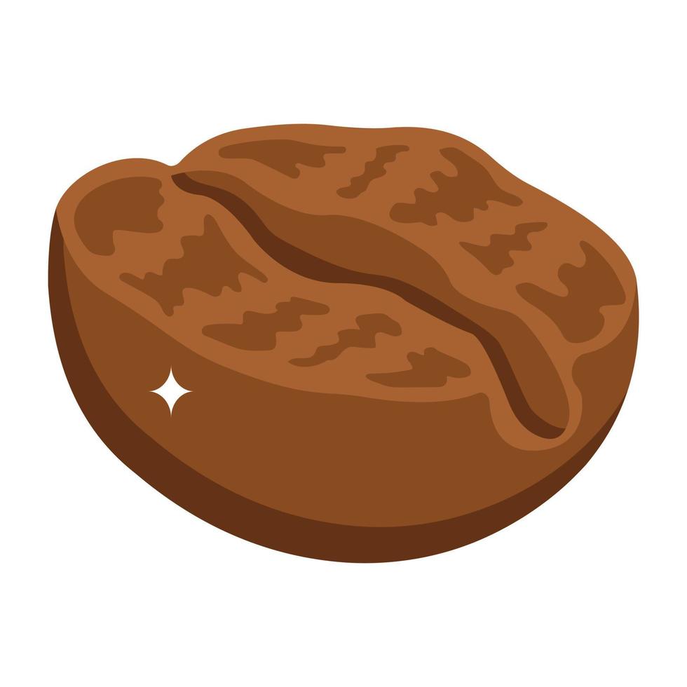 An isometric icon of coffee bean vector