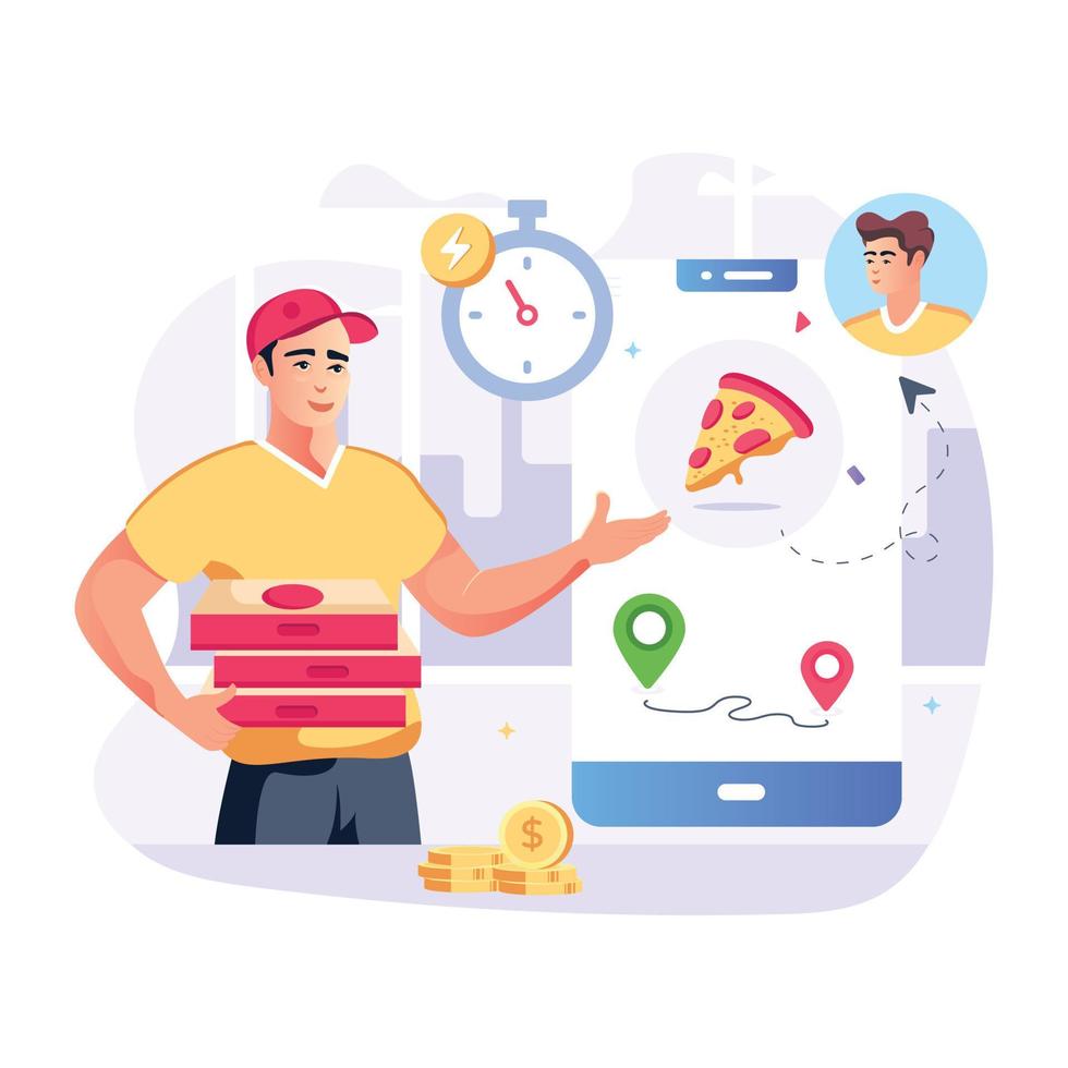 Illustrative vector of delivery