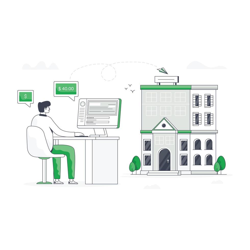 Modern flat vector of loan contract