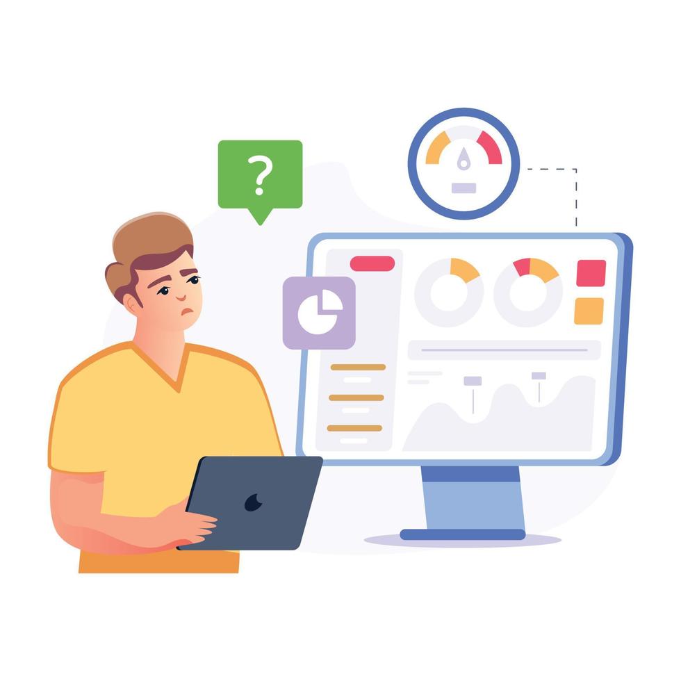 A well-designed flat illustration of performance testing vector