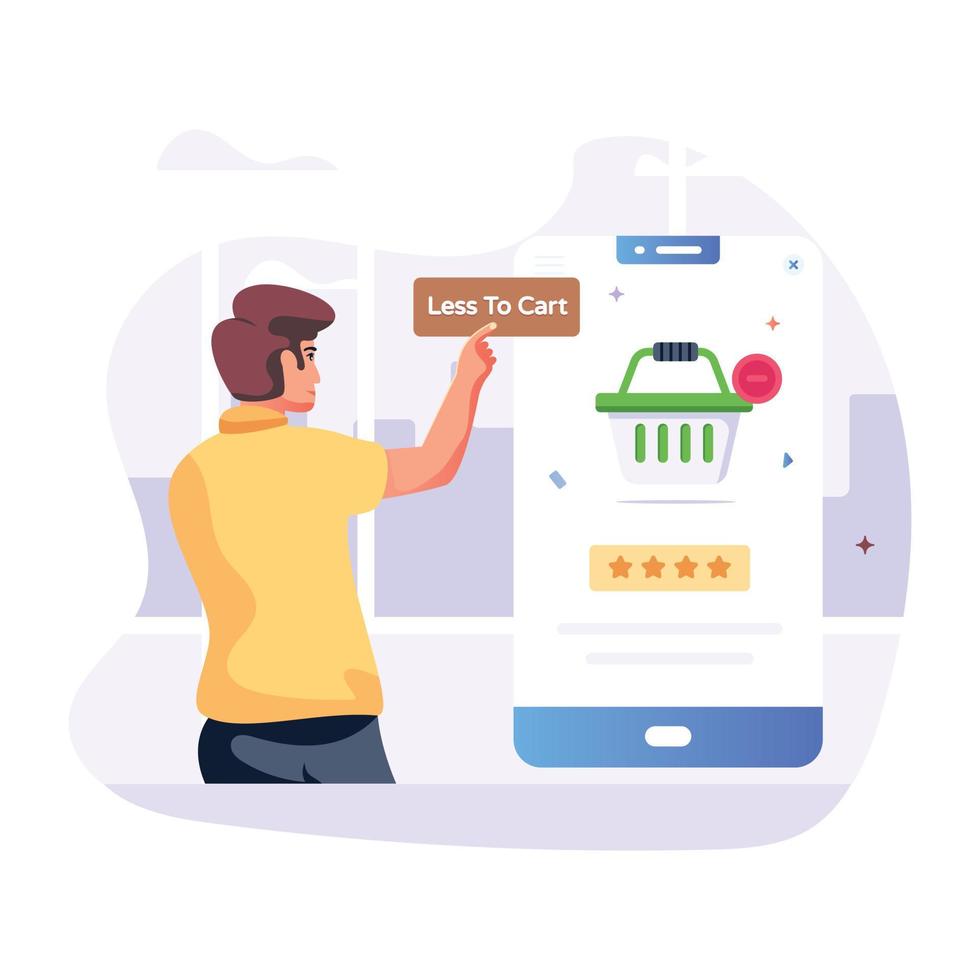 Remove item form order, flat vector