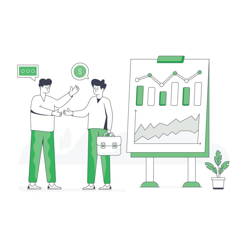 A customizable flat illustration of business partnership vector