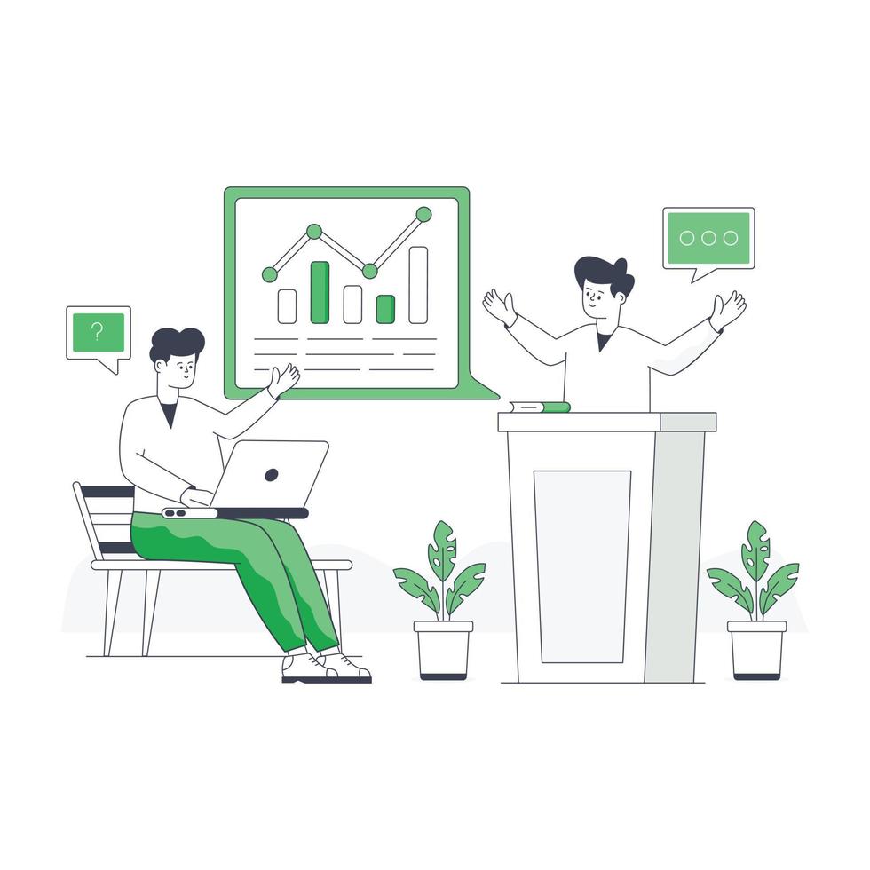 Business coaching illustration in flat style vector
