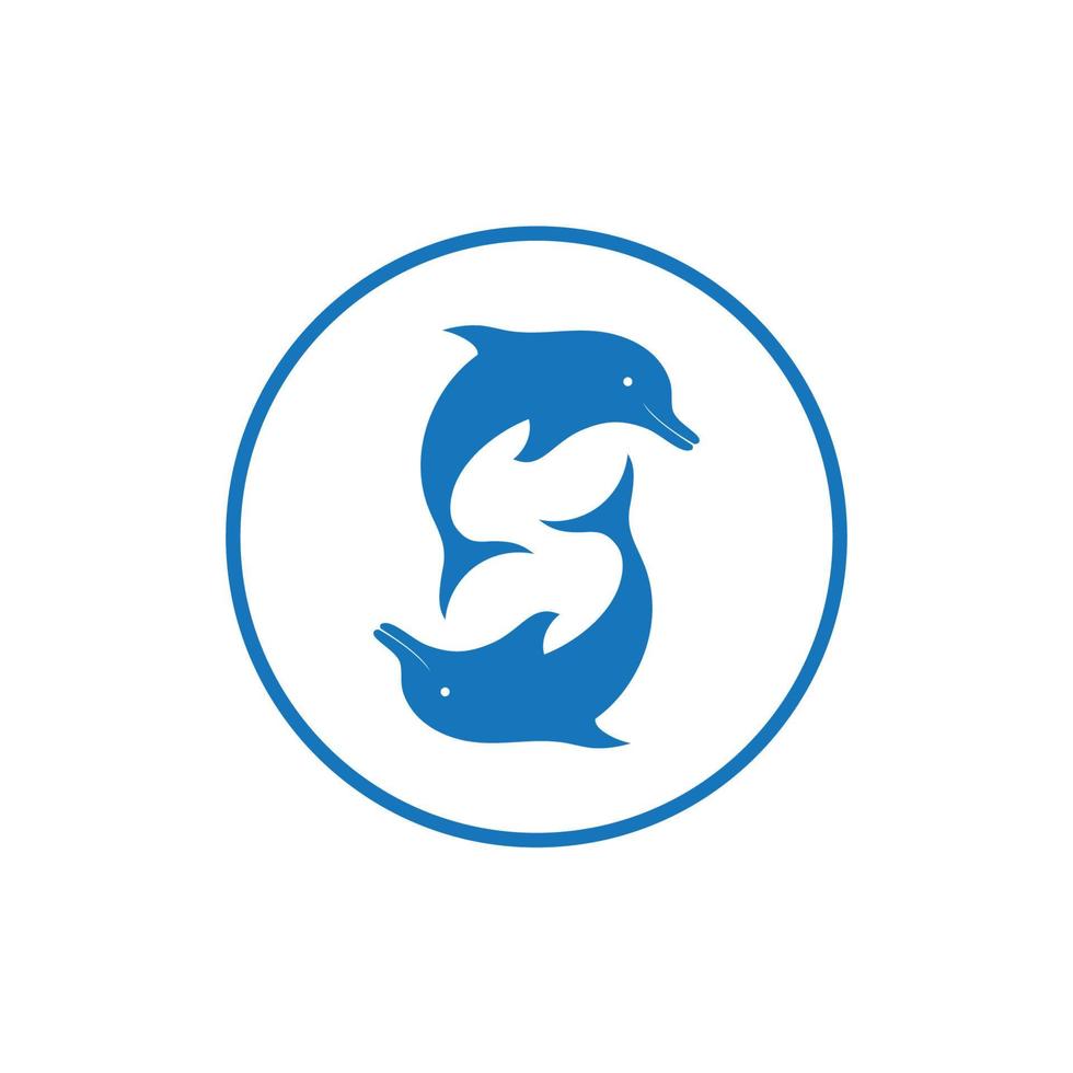 dolphin icon logo design vector