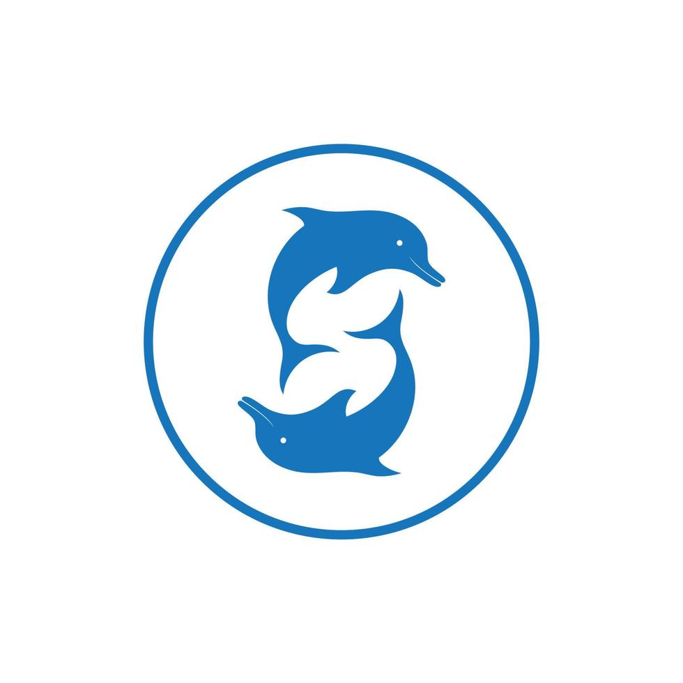 dolphin icon logo design vector