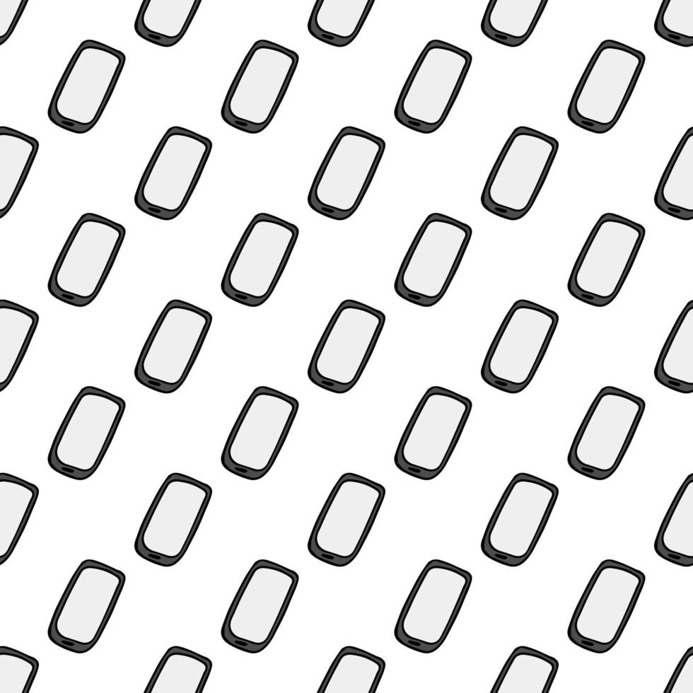 Seamless phone pattern. Doodle vector with smartphone icons. Vector phone background