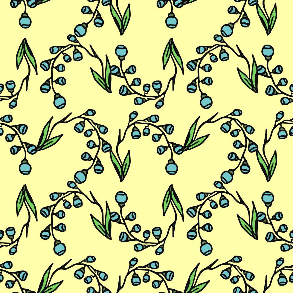 Seamless floral pattern. Colored flowers background. Doodle mother's day floral pattern. Vintage floral pattern illustration vector