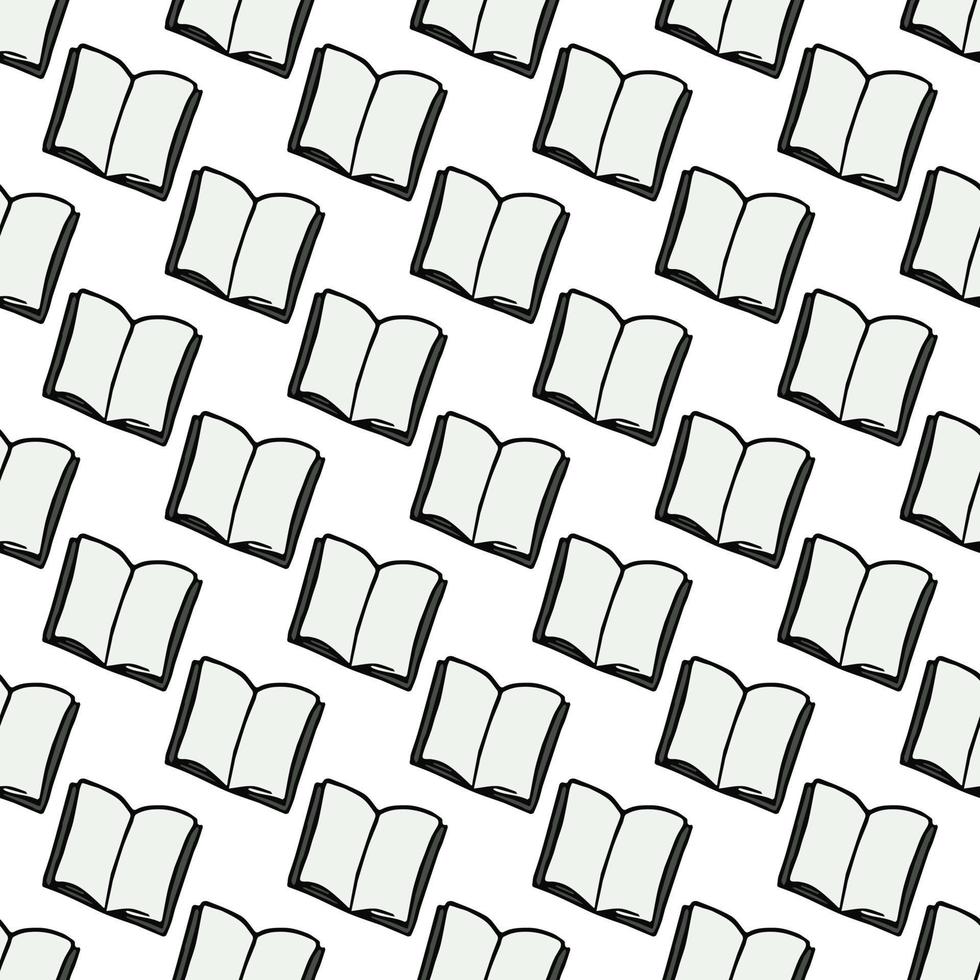 Seamless book vector pattern. Colored books background. Doodle vector book pattern on white background