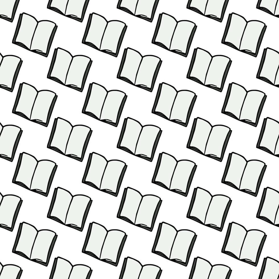 Seamless book vector pattern. Colored books background. Doodle vector book pattern on white background