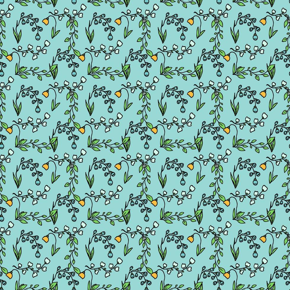 patrón floral transparente. fondo de flores de colores. garabatear el patrón floral del día de la madre. ilustración de patrón floral vintage vector