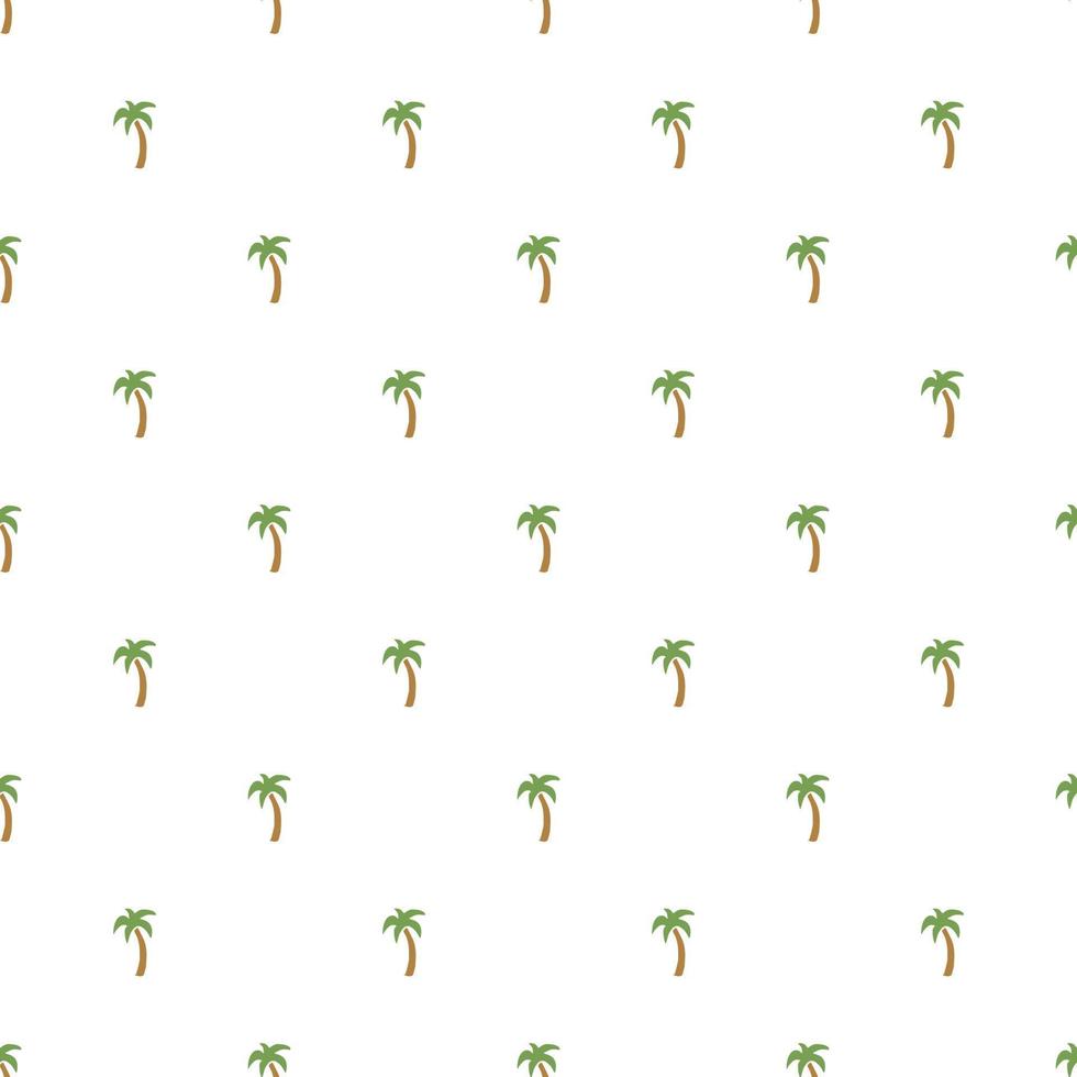 Seamless palm pattern. Colored palm background. Doodle tropic pattern with green palms. Vintage palms pattern vector