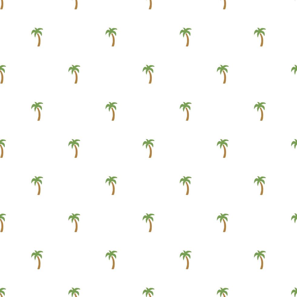 Seamless palm pattern. Colored palm background. Doodle tropic pattern with green palms. Vintage palms pattern vector