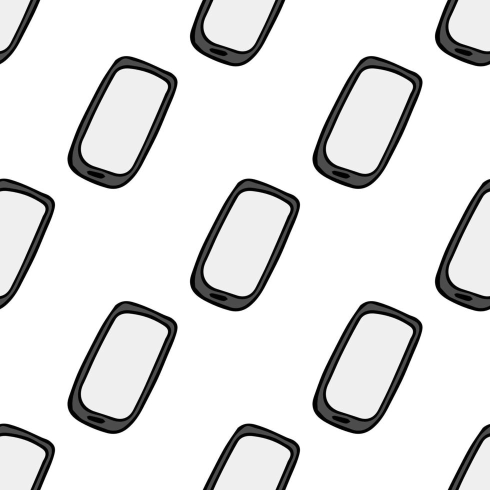 Seamless phone pattern. Doodle vector with smartphone icons. Vector phone background