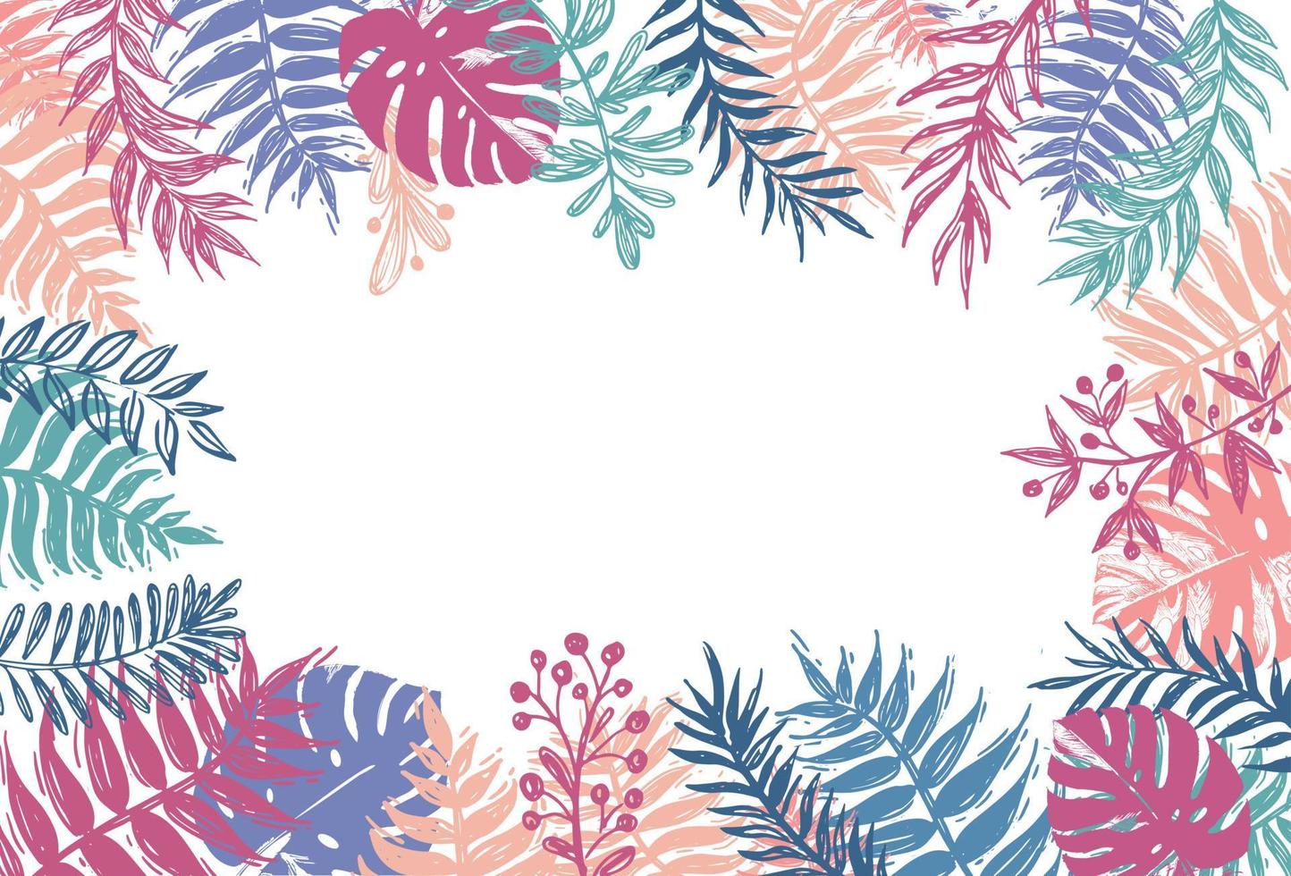 Hello Summer, exotic jungle leaves. Vector. vector