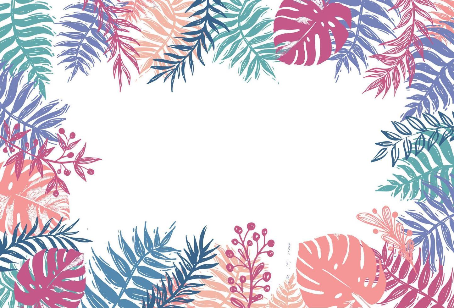 Hello Summer, exotic jungle leaves. Vector. vector