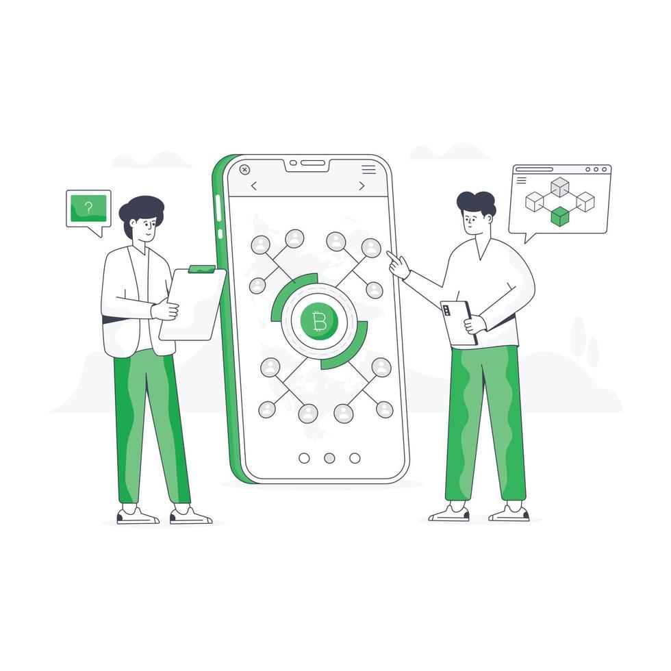 Trendy flat vector of blockchain technology