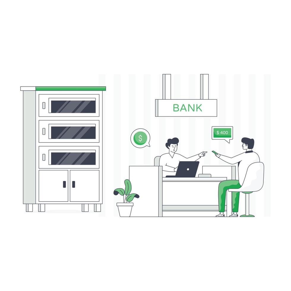 un vector ilustrativo de la banca de clientes