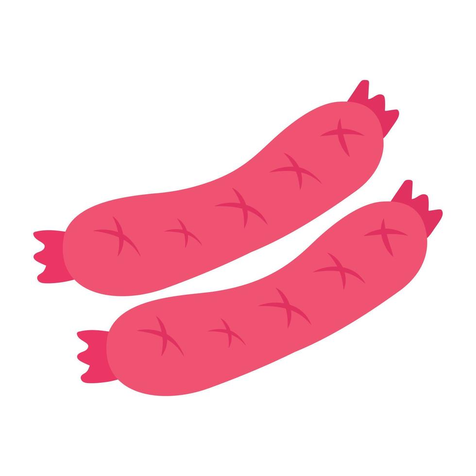 Frankfurter sausages isometric icon, vector design