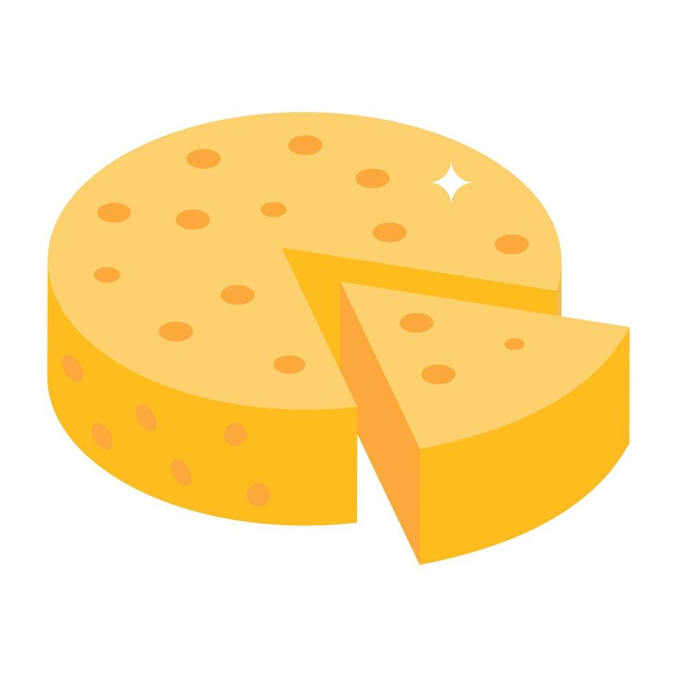 An icon of cheesecake isometric design vector