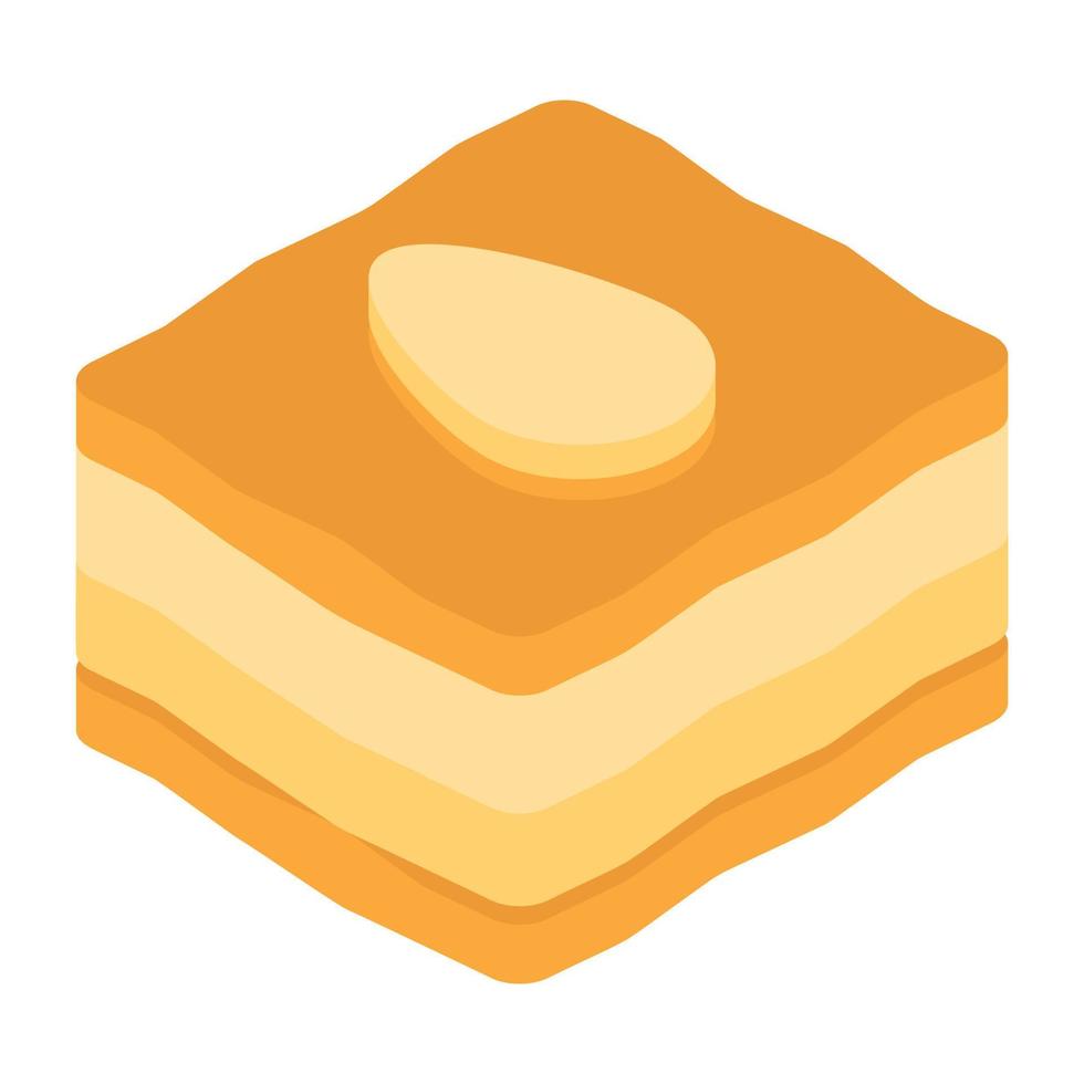 An icon of pastry isometric vector