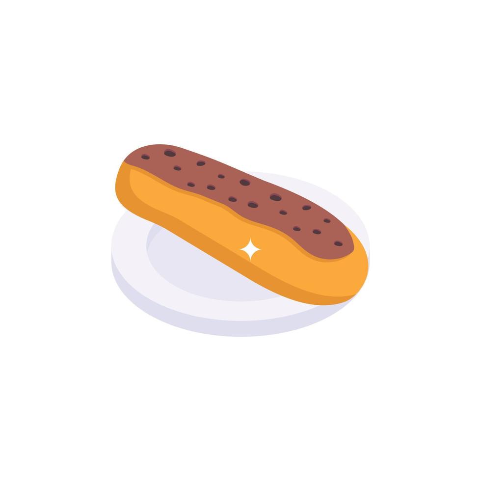 A chocolate bun isometric editable icon vector