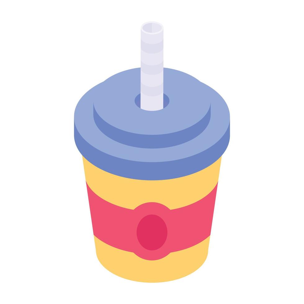 Modern isometric icon of a drink vector