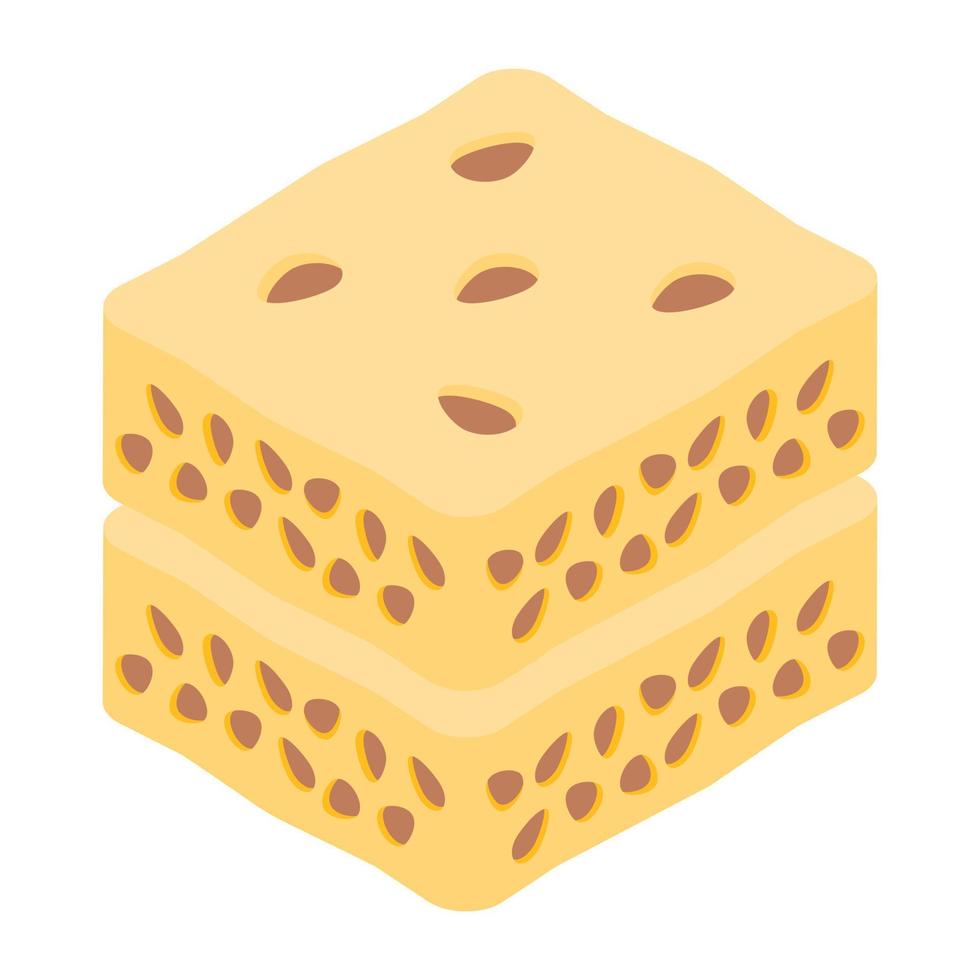 An icon of pastry isometric vector