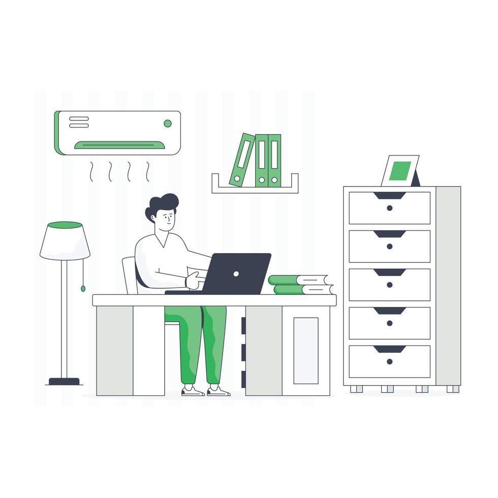 A flat illustration of home office vector