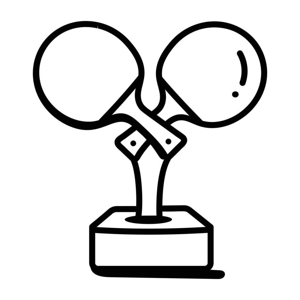 A tennis trophy doodle icon vector