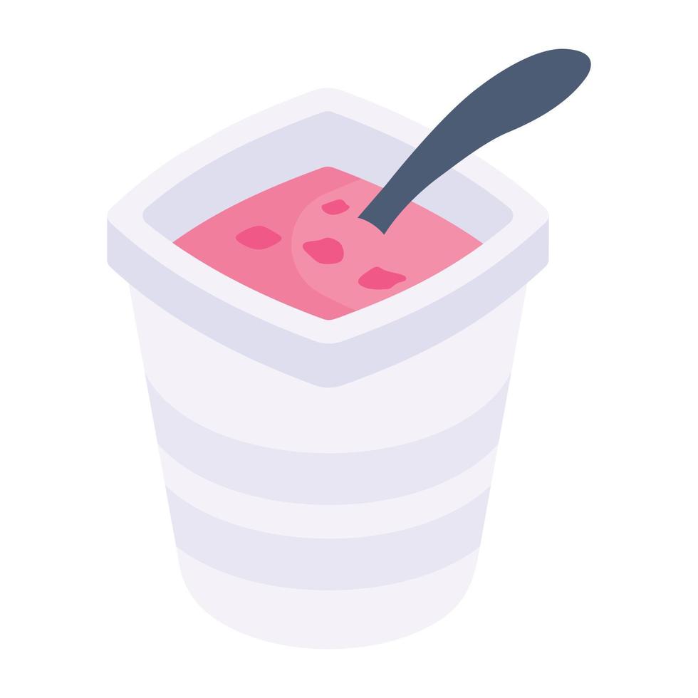 An icon of ice cream cup isometric design vector