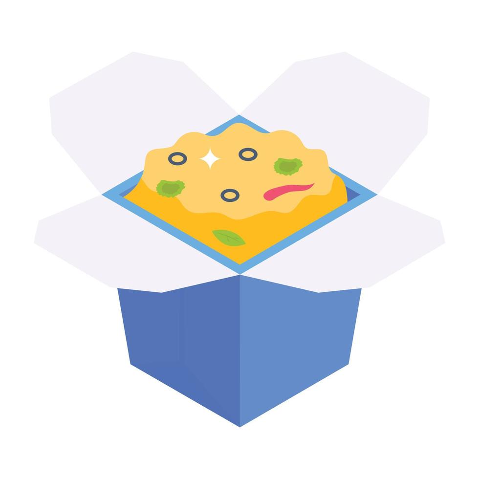 Snack bucket icon, cookies in a disposable packet vector