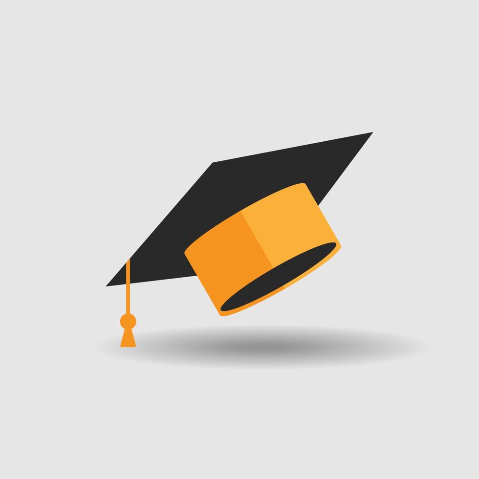 Illustration of hat student. Vector flat design.