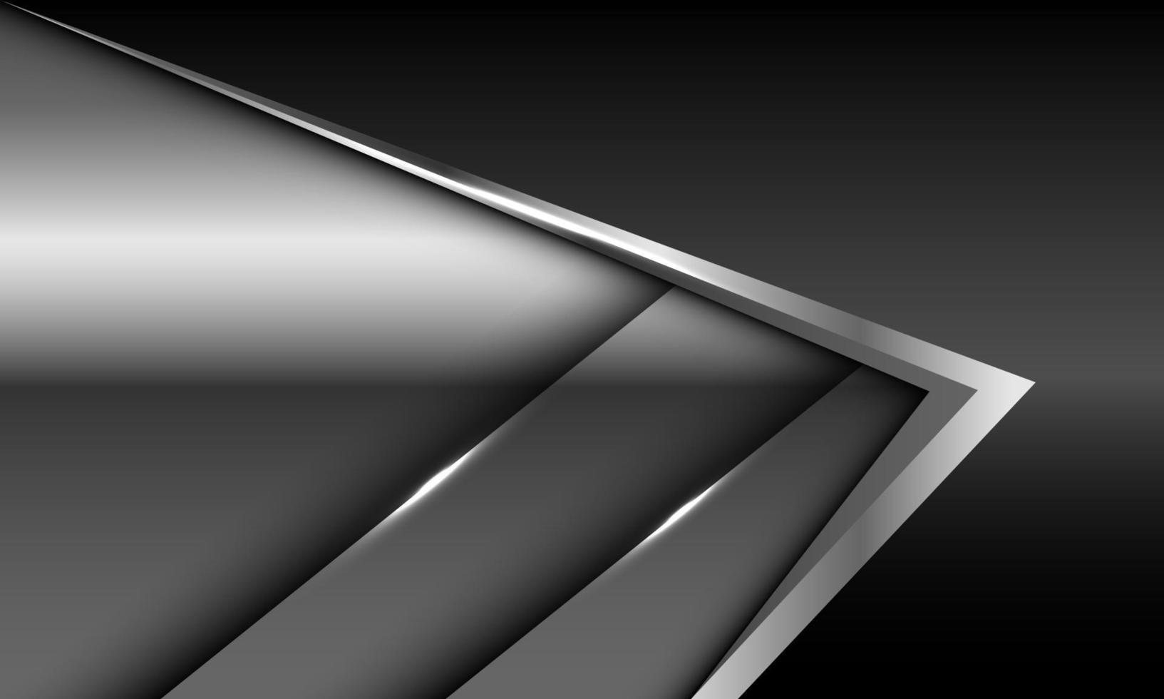 Abstract black grey silver arrow metallic direction luxury overlap design modern futuristic background vector