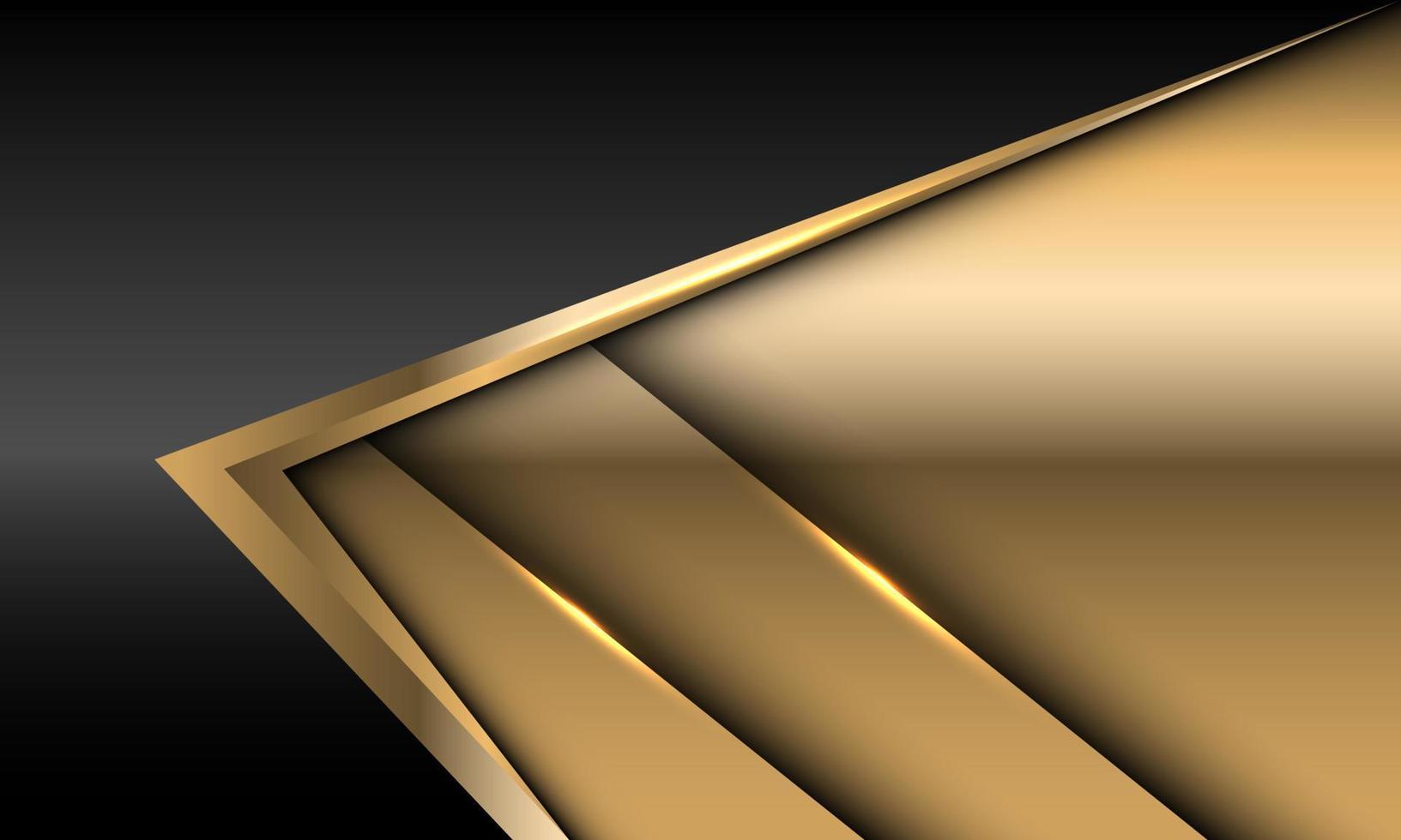 Abstract black grey gold arrow metallic direction luxury overlap design modern futuristic background vector
