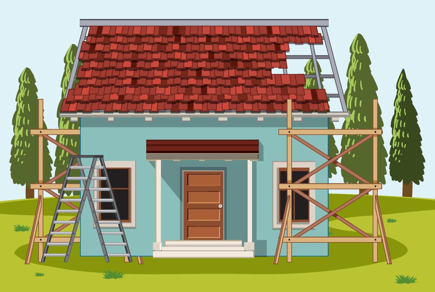 Cartoon scene of building construction site vector