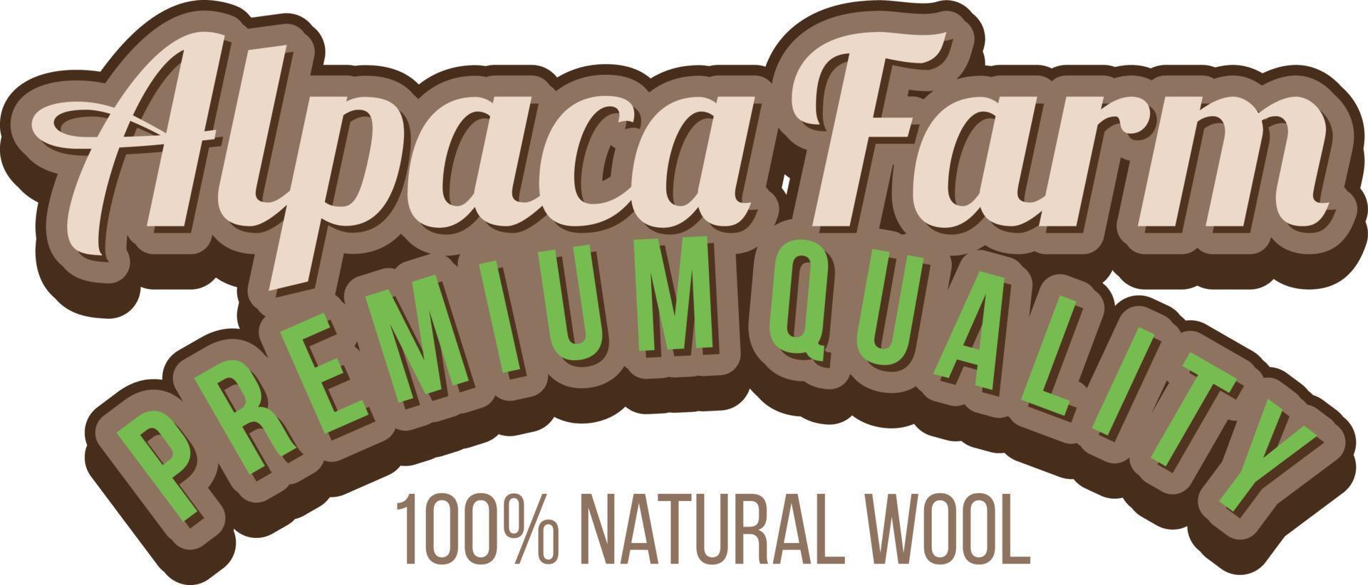 Alpaca farm logo template for wool products vector