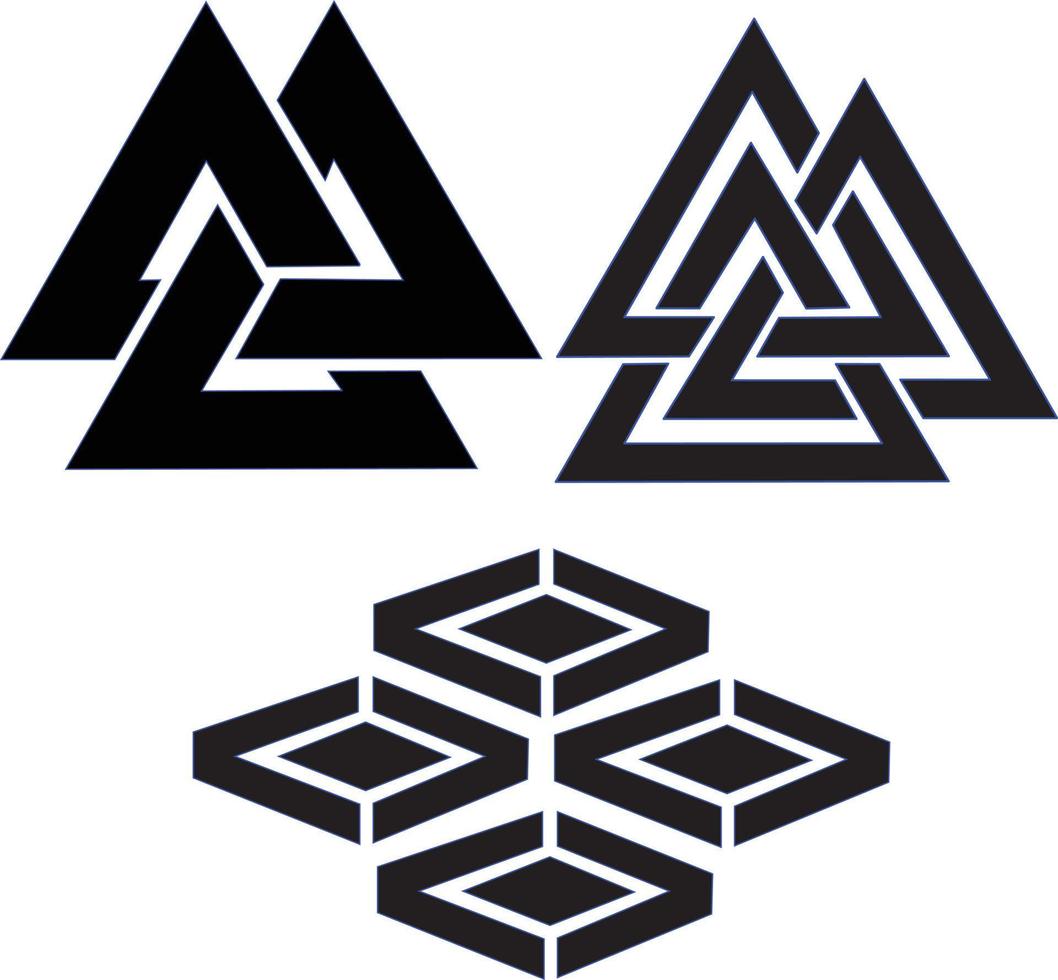 la ilustración vectorial de logotipos o símbolos con varias formas abstractas con un color negro y un fondo blanco lo convierte en un logotipo más perfecto, muy adecuado para logotipos de productos vector