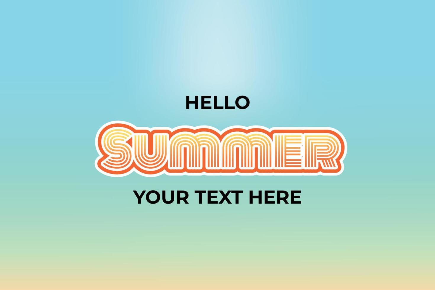 Gradient Hello Summer background vector